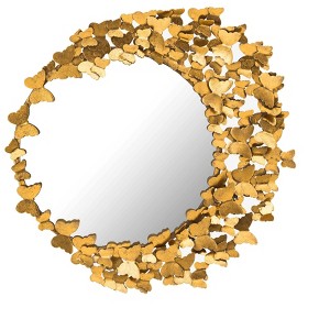 TOV Furniture Butterfly Round Wall Mirror in Gold - 1 of 4