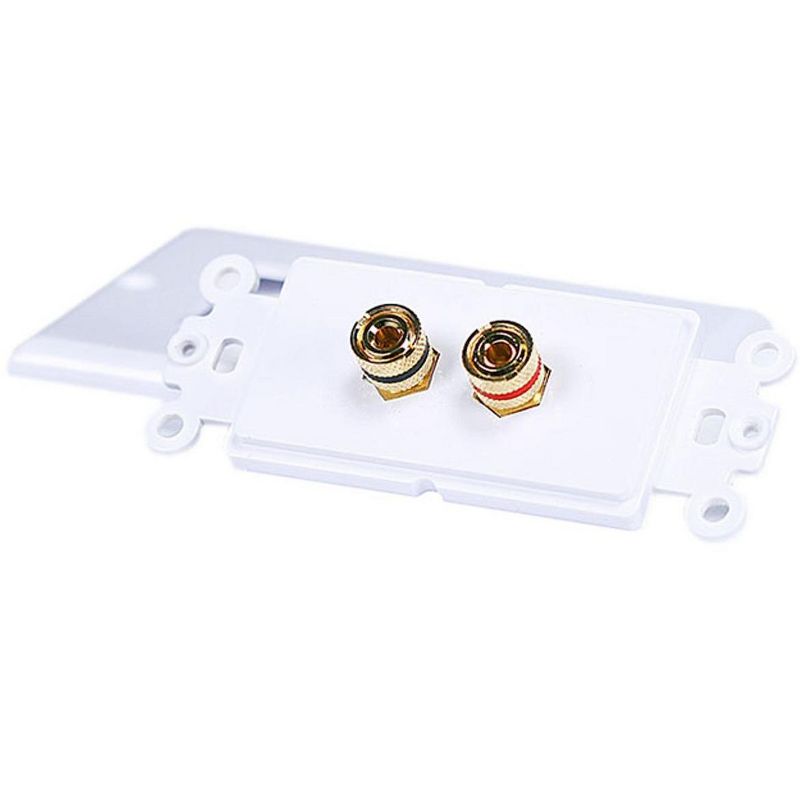 Monoprice High Quality Banana Binding Post Two-Piece Inset Wall Plate For 1 Speaker | Coupler Type, 3 of 5