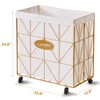 SEVOBAL Laundry Bags and Baskets Laundry Baskets Collapsible Laundry Basket with Wheels Lined Storage Basket Storage, White, 22.8"*12.8"*24.8" - 3 of 4