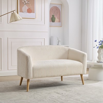 Hrinhom 50.8"W Modern Loveseat,Upholstered Corduroy 2-Seater Sofa With Wood Legs
