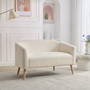 Hrinhom 50.8"W Modern Loveseat,Upholstered Corduroy 2-Seater Sofa With Wood Legs - 1 of 4