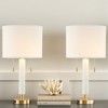 Maxax White Marble Sand Table Lamp with USB Charging, Modern Desk Lamp for Bedroom, Living Room - 2 of 4