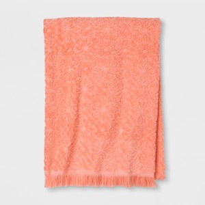Soft Jacquard Accent Bath Towel Coral - Opalhouse , Adult Unisex, Pink