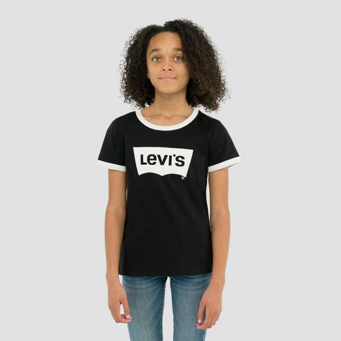 Levi's® Girls' Short Sleeve Oversized Batwing Graphic T-shirt : Target