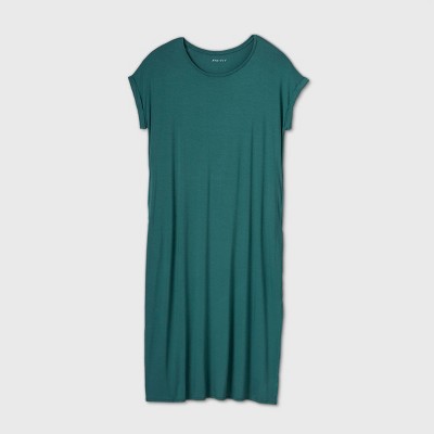 plus size green t shirt dress