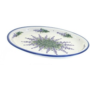 Blue Rose Polish Pottery 13K WR Unikat Oval Dish - 1 of 2