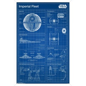 Trends International Star Wars: Saga - Imperial Blueprint Framed Wall Poster Prints - 1 of 4