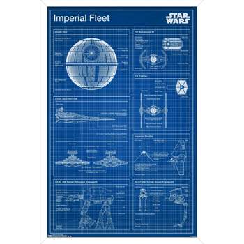 Trends International Star Wars: Saga - Imperial Blueprint Framed Wall Poster Prints
