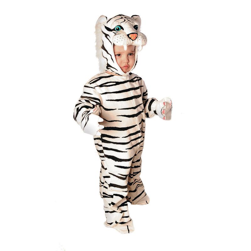 Halloween Express Toddler Tiger Plush Costume - Size 2T-4T - White, 1 of 2