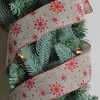 Northlight Red and Beige Snowflake Wired Christmas Craft Ribbon 2.5" x 10 Yards - 3 of 3