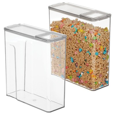 Mdesign Linus Airtight Plastic 4.8 Quart Cereal Storage Container With Lid  - 4 Pack : Target