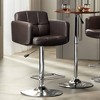 Studio 55D Trek Chrome Swivel Bar Stool 32 3/4" High Modern Adjustable Espresso Cushion with Backrest Footrest for Kitchen Counter Height Island Home - image 2 of 4