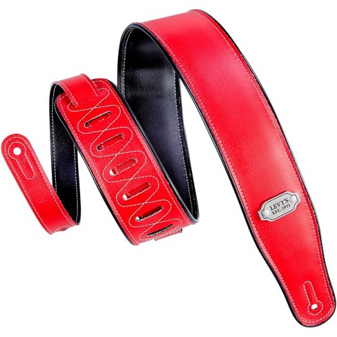 Levy's M26VP .75" Black/Red Vinyl Guitar Strap - image 1 of 4