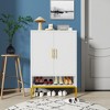 Fontoi Decorative Storage Cabinets, Dining Room Storage Cabinets with 5 Shelves, Kitchen Storage Cabinet with 2 Doors, White, 13.78"*27.6"*41.34" - 4 of 4