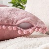 PAVILIA Set of 2 Pom Pom Throw Pillow Covers, Decorative Pompom Fringe Square Cushion Cases for Couch Sofa Bed - 4 of 4
