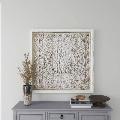 Metal Scroll Wall Decor With Embossed Details Brown - Olivia & May ...