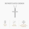GILDED 1 CTTW Lab Grown Diamond Cross Pendant in Sterling Silver & 14KT Gold Plated Silver, 18 Inch Chain - 2 of 4