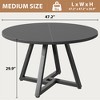 Molysoul 47-inch Round Dining Table for 2-4, Space Saving Kitchen Table with Sturdy Metal Pedestal Base, Industrial Wood Table for Small Spaces,Black - 2 of 4