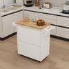 Bella Depot 37.99'' Kitchen Island Rolling Trolley Cart with Adjustable Shelves & towel rack - 3 of 4