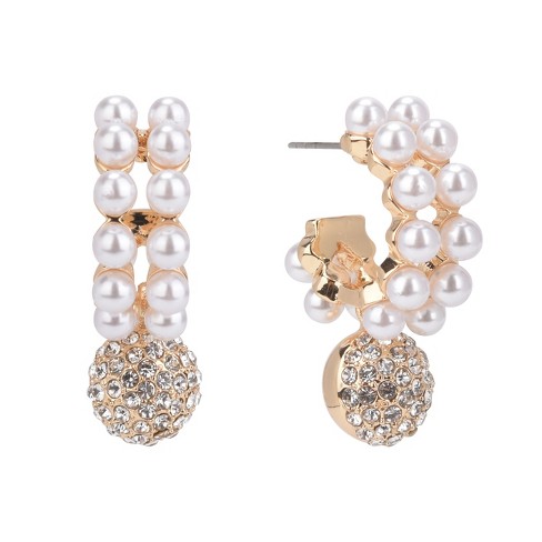 Pearl hoop on sale earrings target