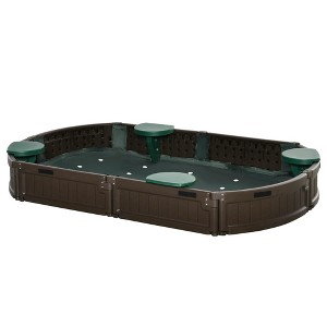 Dexmalle Kids Outdoor Sandbox with Cover Garden Bed - 1 of 4