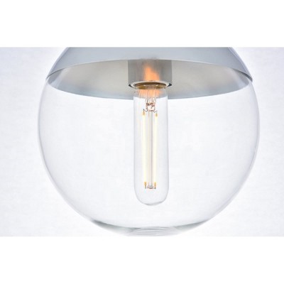 Elegant Chrome Pendant Light with Clear Glass Globe Shade
