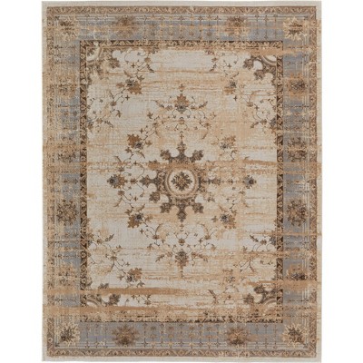 Celene Traditional Bordered Tan/Brown/Gray Area Rug