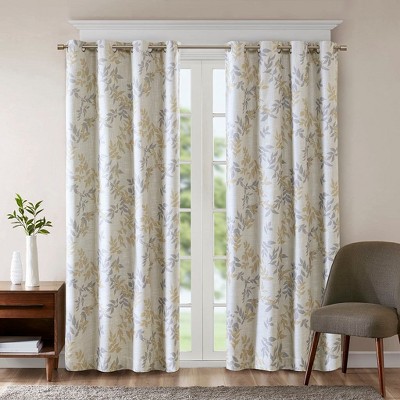Kumasinova 84"/95" Printed Botanical Blackout Curtains Panel,Thermal Insulated Window Curtains with Grommets,Kitchen Curtains for Bedroom&Living Room