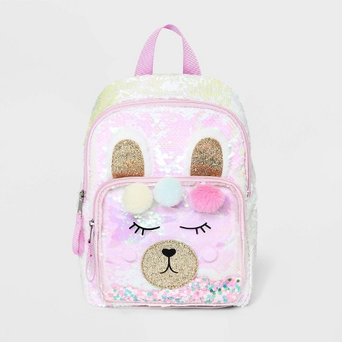 Girls 10.5 Sequin Llama Backpack Cat Jack Pink Target