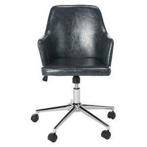 Cadence Swivel Office Chair Dark Gray/Chrome - Safavieh