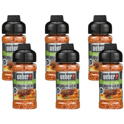 Weber Burger Seasoning Salt Free - 6 pack, 2.5 oz