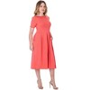 24seven Comfort Apparel Midi Dress with Short Sleeves and Pocket Detail - 2 of 4