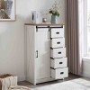 Airsurfer 5 Drawers Cabinet with Sliding Door, Modern Dresser 5 Chest of Drawers, Storage Organizer Cabinet for Bedroom, Hallway, Living Room - 3 of 4