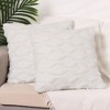 Unique Bargains Soft Plush Decorative Throw Solid Striped Pillow Covers 2 Pcs - 2 of 4