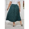 Plus Size Pleated Skirt Women's Plus Size Skirt Boho Midi Skirts with Pockets - 4 of 4