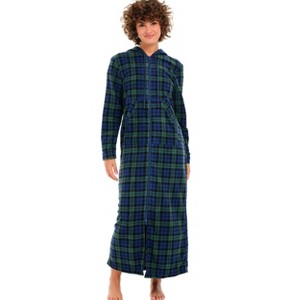 ADR Fleece Nightgown for Women – Full Length with Zipper & Hood