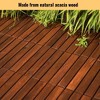 Dolonm 12"x12" Interlocking Acacia Hardwood Deck Tiles, Brown Striped Pattern for Patio, Balcony, Poolside – Waterproof & Easy DIY Installation,10PCS - 2 of 4