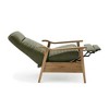 Asher Wood Arm Push Back Recliner Chair, Faux Leather with Light Ash Brown Finish & Channel Stitched Seat - 3 of 4