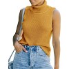 Women's Mock Turtle Neck Sweater Vest Sleeveless Knit Pullover Tank Tops Casual Trendy Slim Fitted Tops - 2 of 4