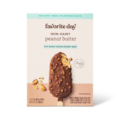 Non-Dairy Vegan Oat Based Peanut Frozen Dessert Bar - 4ct - Favorite Day™