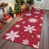Christmas Washable Area Rug, Non Slip Soft Snowflake Carpet, Low Pile Stain Resistant Bedroom Rug for Living Room, Nursery, Dining - 2 of 4