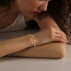 Bracelets for Women 14K Gold Silver Plated Ring Bracelet Hand Chain Dainty Evil Eye Heart Clover Daisy Cubic Zirconia - 3 of 4