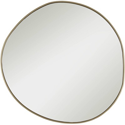 Possini Euro Design Rorschach Champagne 30" Uneven Round Framed Wall Mirror
