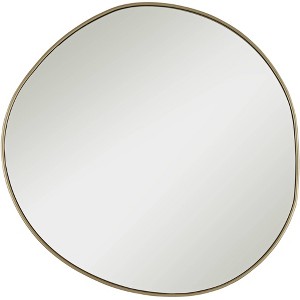 Possini Euro Design Rorschach Uneven Round Vanity Wall Mirror Modern Champagne Frame 30" Wide for Bathroom Bedroom Living Room Office Entryway House - 1 of 4