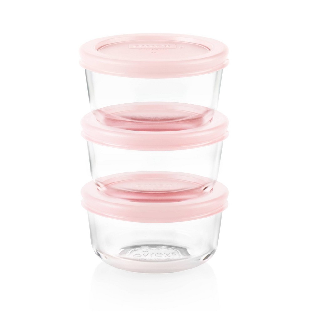 Pyrex 1 Cup 3 Pack Round Food Storage Container Set -