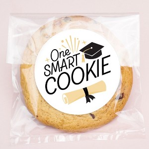 Big Dot of Happiness Black and Gold Grad One Smart Cookie Stickers