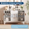 Large Fluted Buffet Cabinet with Storage, 47.2" Modern Sideboard Buffet, Wood Farmhouse Coffee Bar Kitchen Storage Cabinet with 3 Drawers - 4 of 4