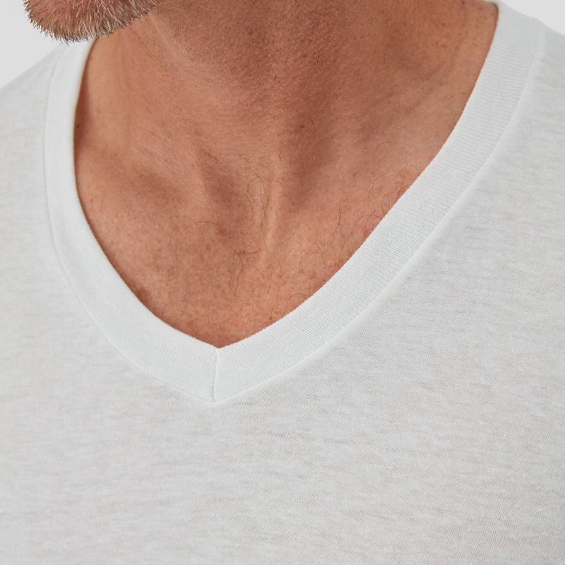 Hanes Premium Men's Slim Fit V-Neck T-Shirt 5pk - White, 5 of 7