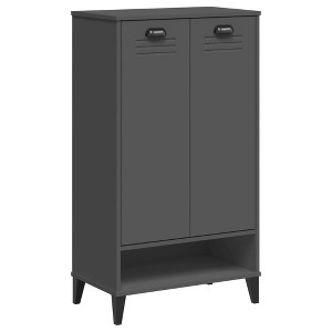 vidaXL Shoe Cabinet Storage Rack Organizer Hallway Furniture Solid Wood Pine - 1 of 4