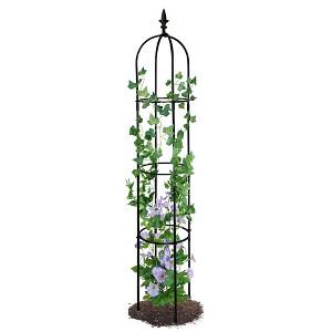 6.2ft Garden Obelisk Trellis for Climbing Plants, Freestanding Tall Plant Support Tower for Roses, Vines, Vegetables - 1 of 4